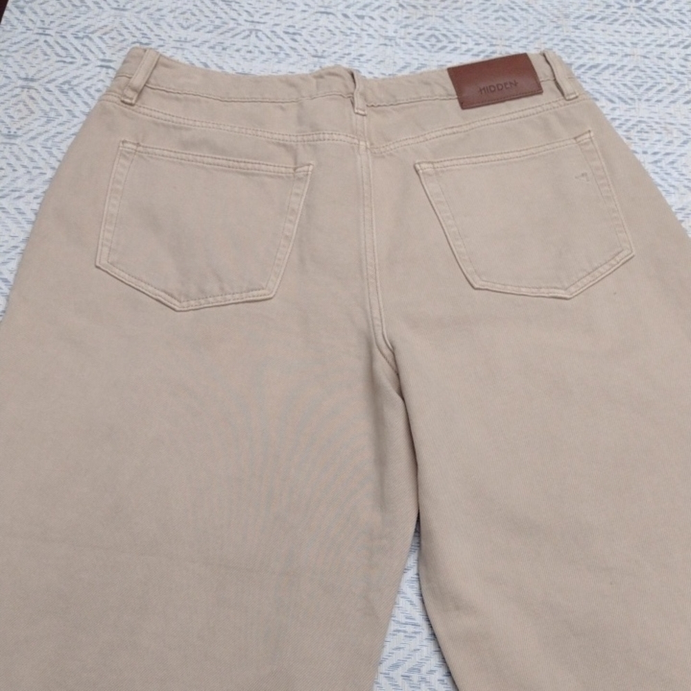Hidden Women Khaki Cropped Wide-Leg Jeans Size 29 - Picture 4 of 15